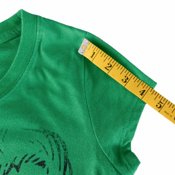 Dr Seuss The Grinch Green Medium Tee Shirt Full Face on Front Yellow Eyes Cotton - Picture 8 of 10